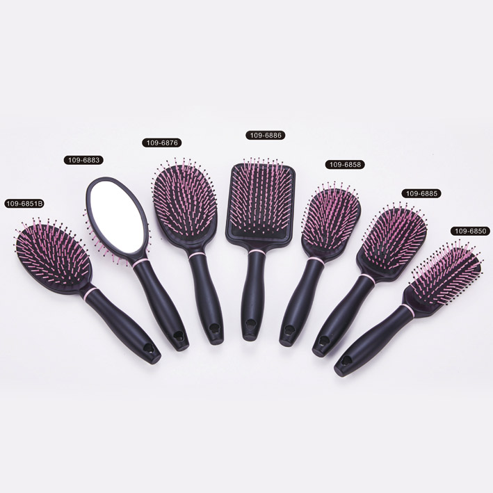 Hair brush with mirror,Metal pins hair brush,hair brush curler
