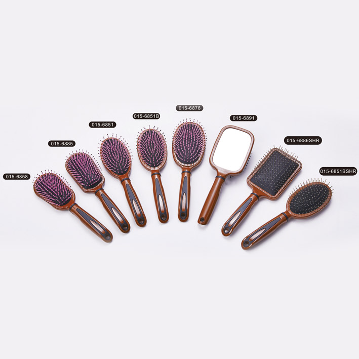 hair brush with mirror,aluminium hair brush,metal pins hair brush