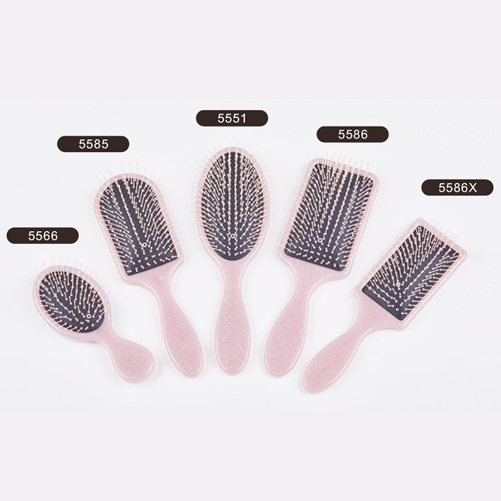5pcs hair brush with thin pins with black pad