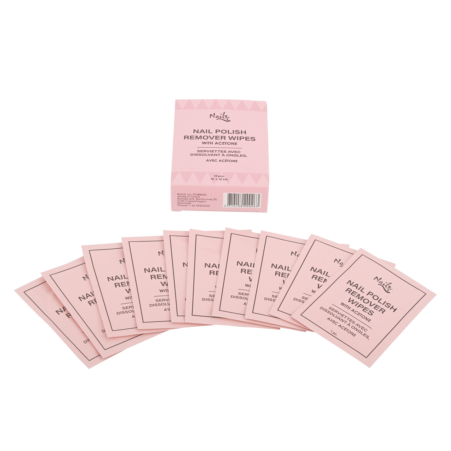 10PCS Nail Polish Remover Wipes with Acetone