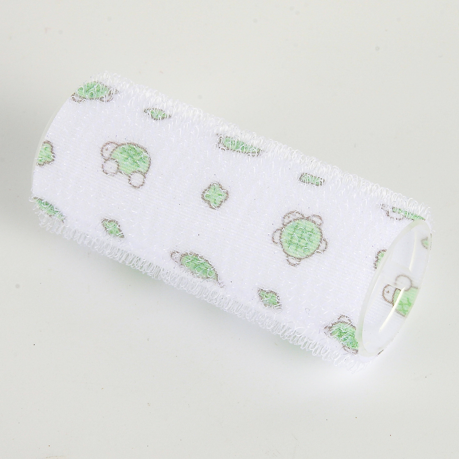 Printing sheet in plastic hair roller